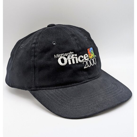 Vintage MICROSOFT OFFICE 2000 Computer Program Strap Hat Baseball Cap VTG Y2K - Picture 1 of 5